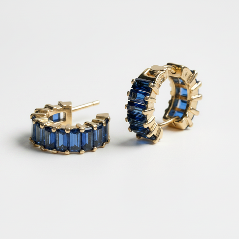 Sapphire Huggie