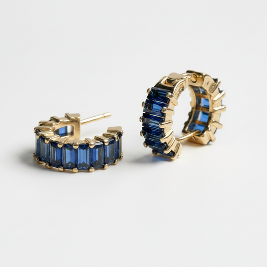 Sapphire Huggie